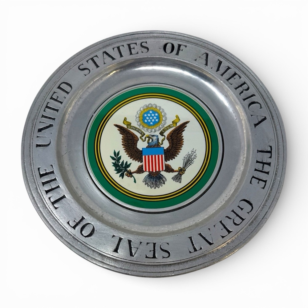 Wilton Pewter The Great Seal Of The United States Of America Vintage 12" Plate